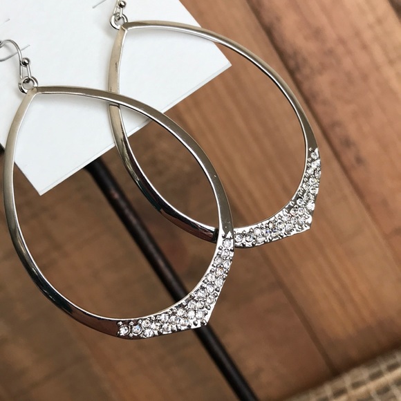 Jessica Simpson Jewelry - Jessica Simpson Rhinestone Hoop earrings NEW